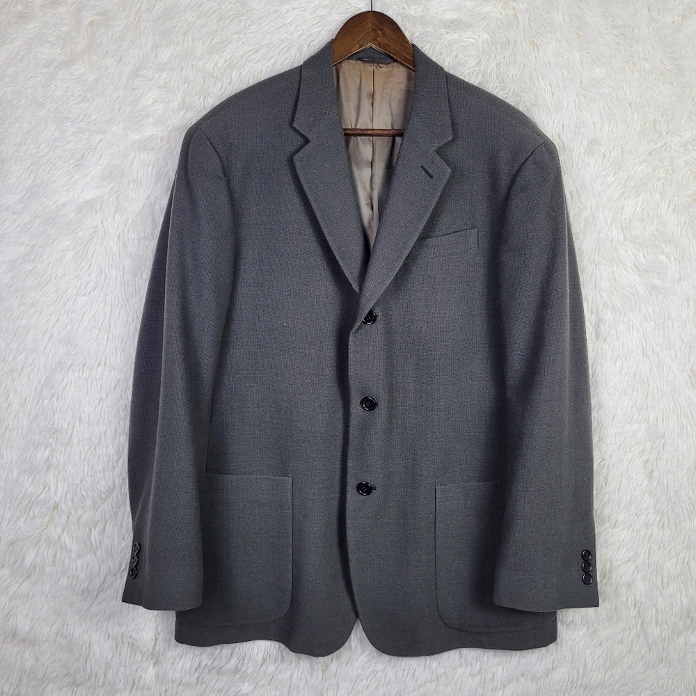 Vtg 42R Donna Karan Patch‎ Pocket Soft Wool Sport Coat Blazer Italy 90s